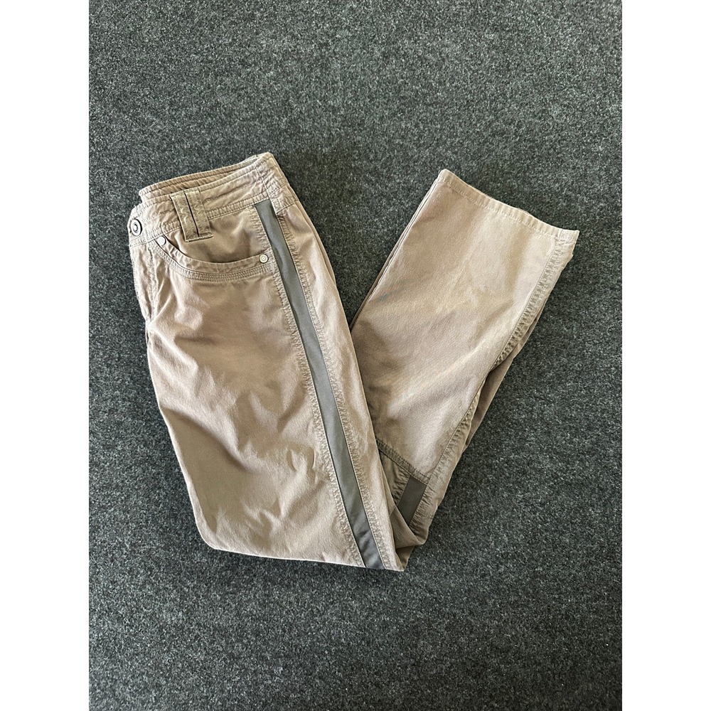 Kuhl Womens Tan Straight Leg Hiking Pants Sz 2 Regular Articulated Knee Outdoor